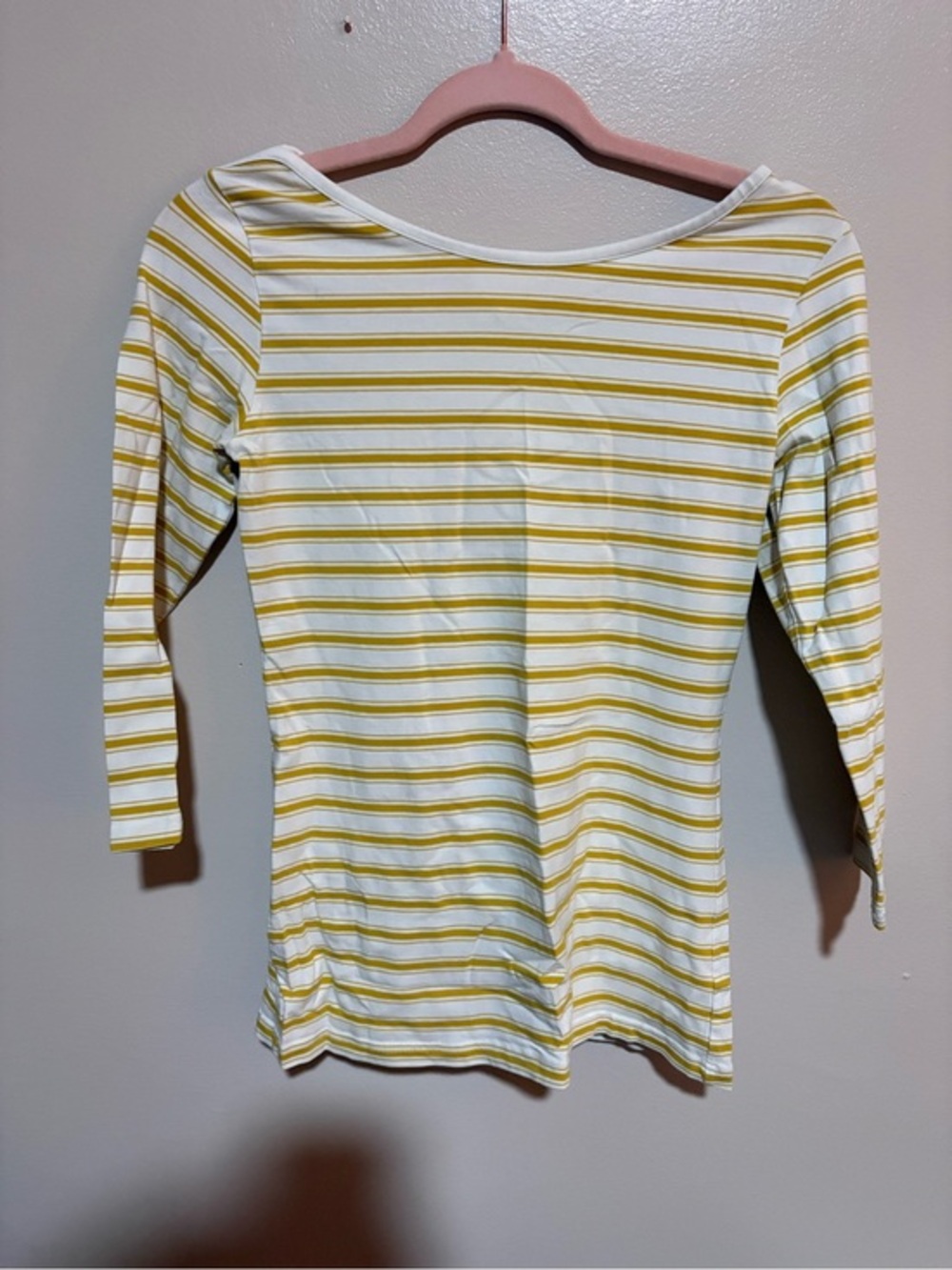 Matilda Jane White Top with Yellow Stripes